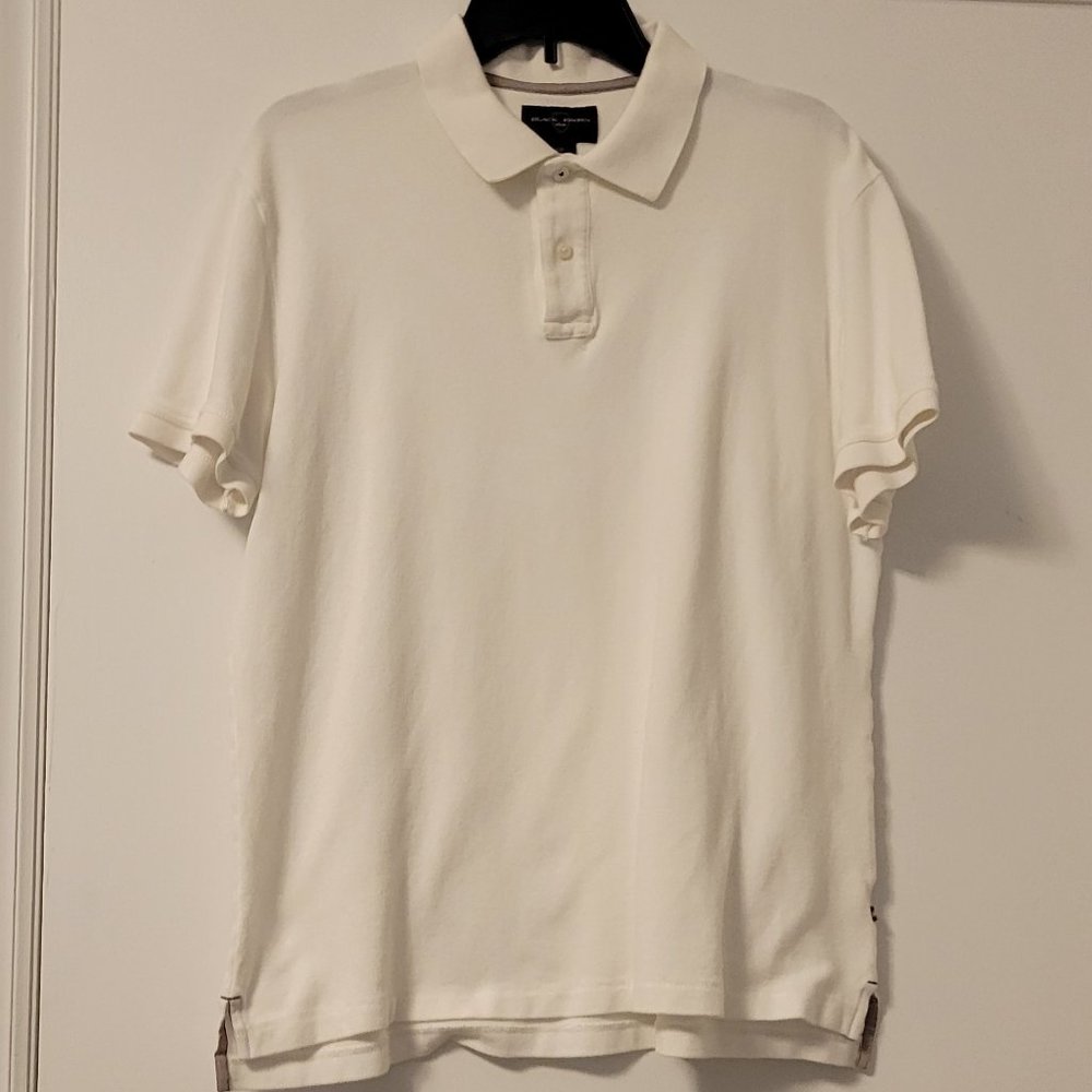 Black Brown 1826 men's white short sleeve polo size: L